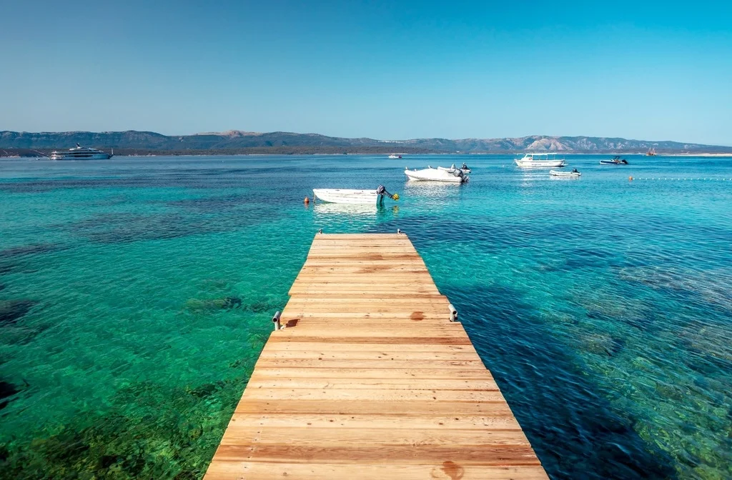 Kroatien Dalmatien Insel Brac Bol Steg Meer